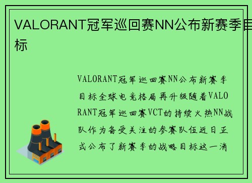 VALORANT冠军巡回赛NN公布新赛季目标